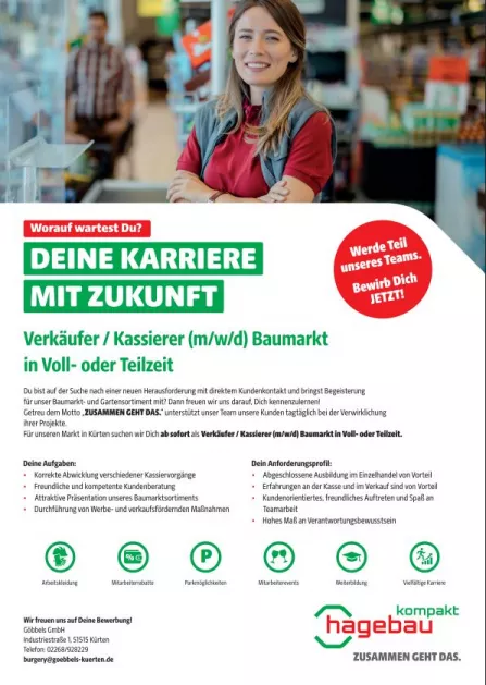 Verkäufer / Kassierer in Voll- oder Teilzeit 